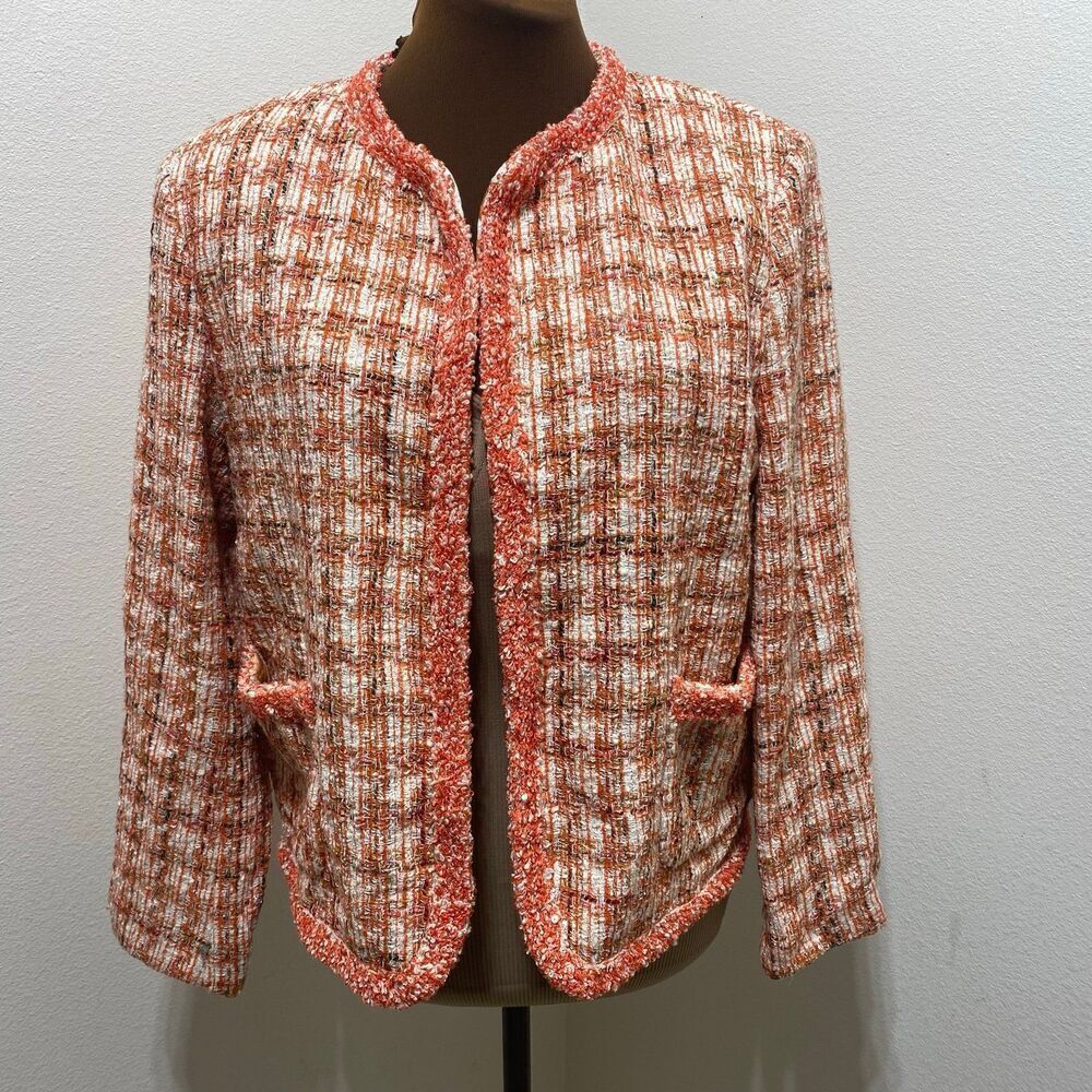 Seventy Tweed Jacket With Floral Print Size 4